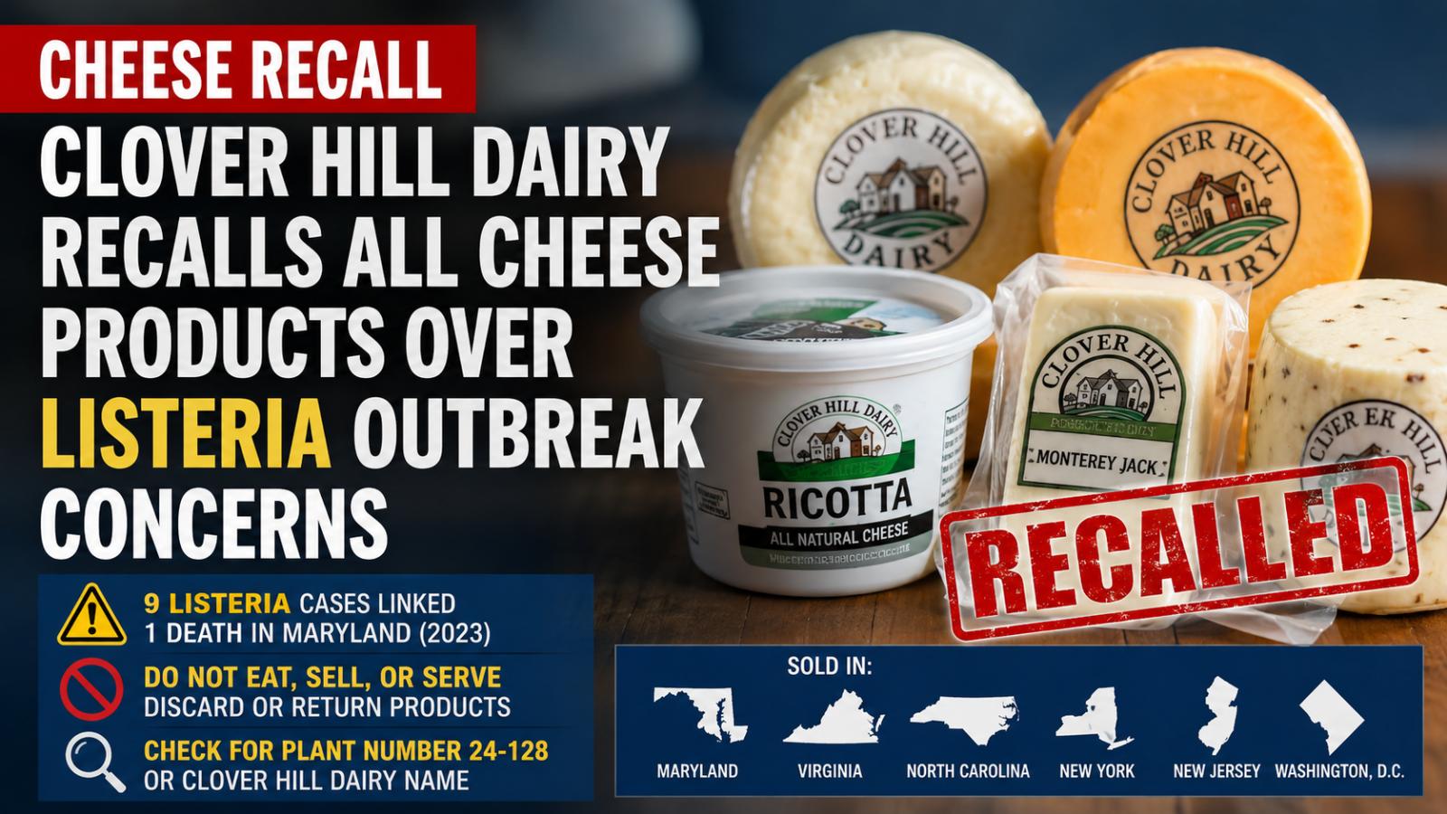 Clover Hill Dairy Cheese Recall List Covers 5 States and D.C.