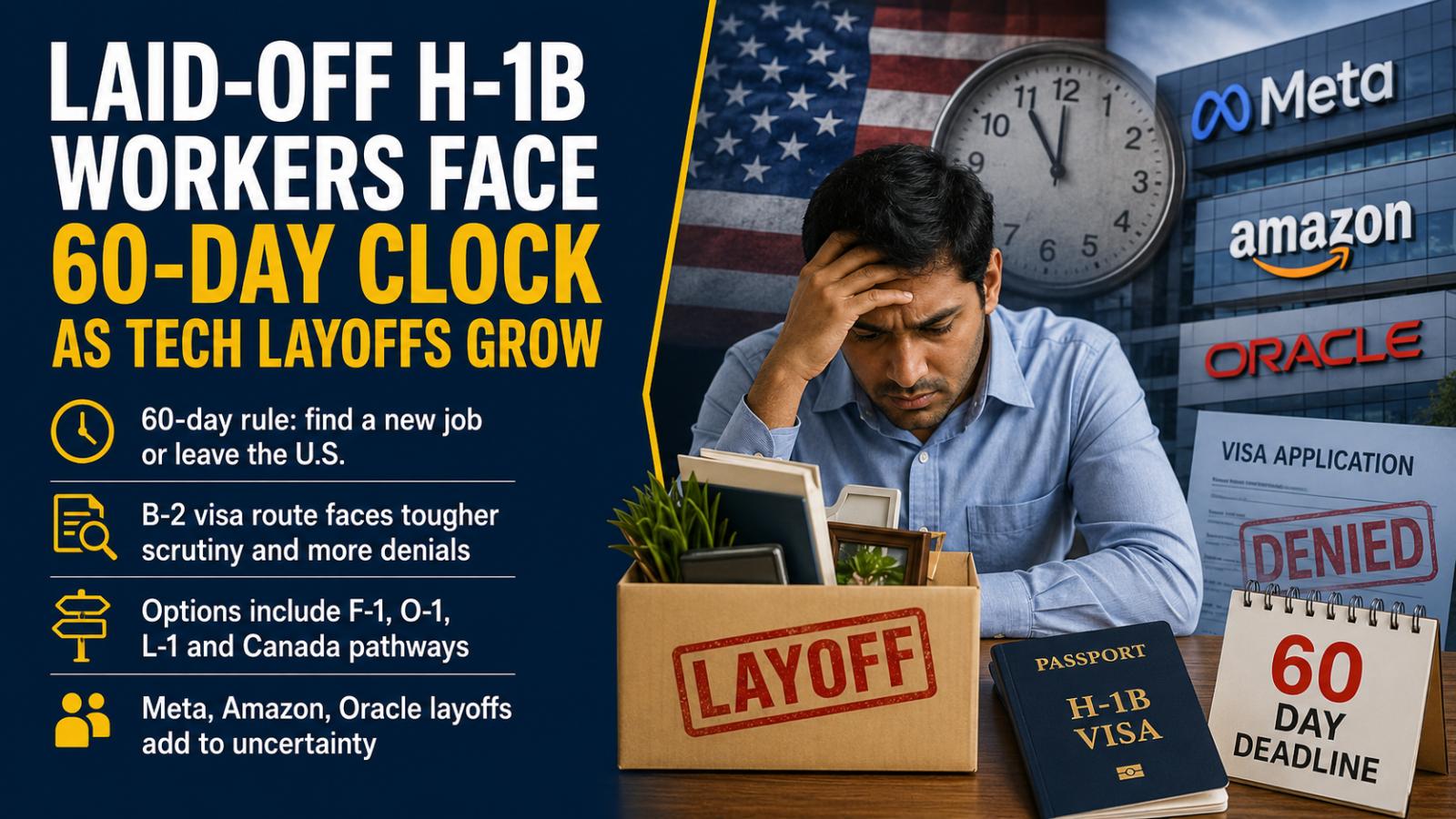 Laid-Off H-1B Workers Face 60-Day Clock as Tech Layoffs Grow