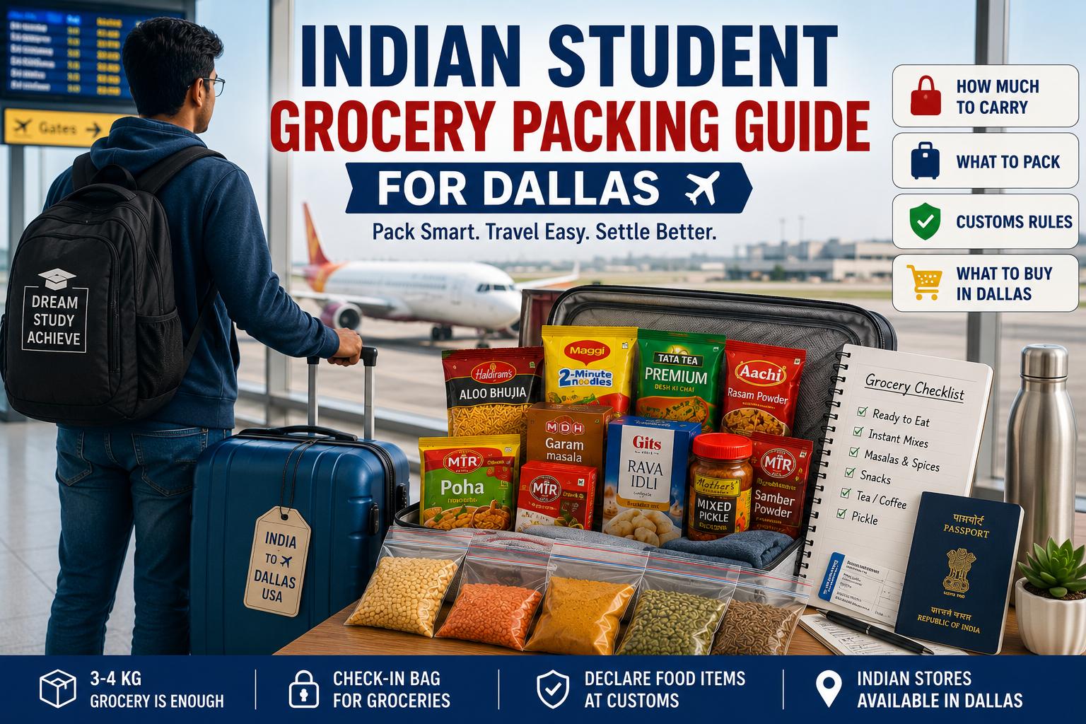 Indian Student Grocery Packing Guide for Dallas