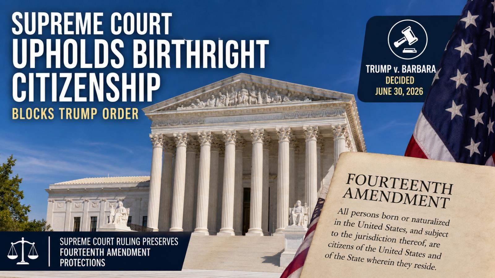Trump v. Barbara Ruling: Supreme Court Protects Birthright Citizenship