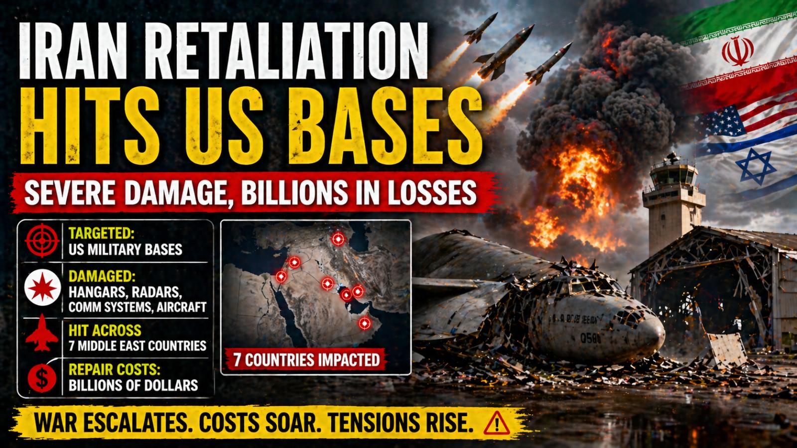 What damage did Iran war cause US bases hit hard after airstrikes