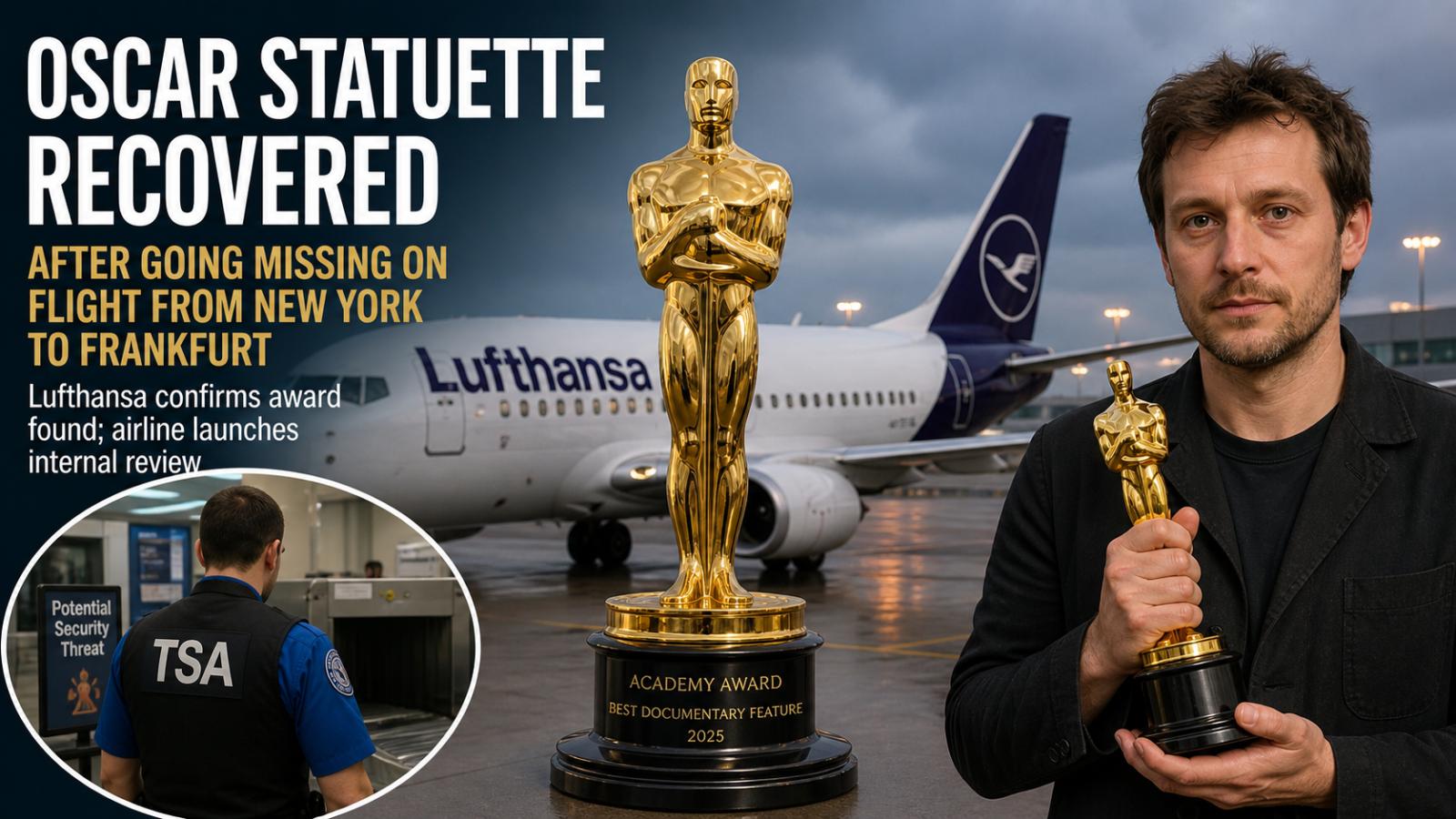 Oscar statuette recovered after going missing on flight from New York to Frankfurt