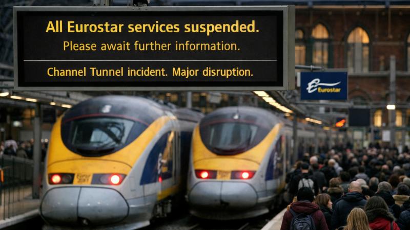 Eurostar suspends all services after Channel Tunnel power failure during peak holiday travel