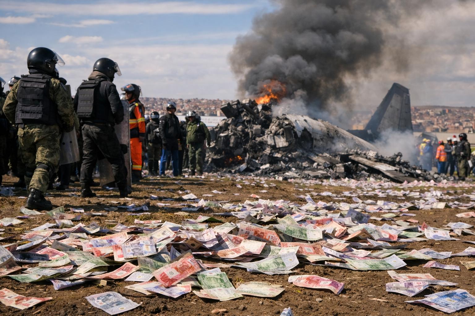 Bolivia plane crash scatters millions in banknotes near El Alto airport