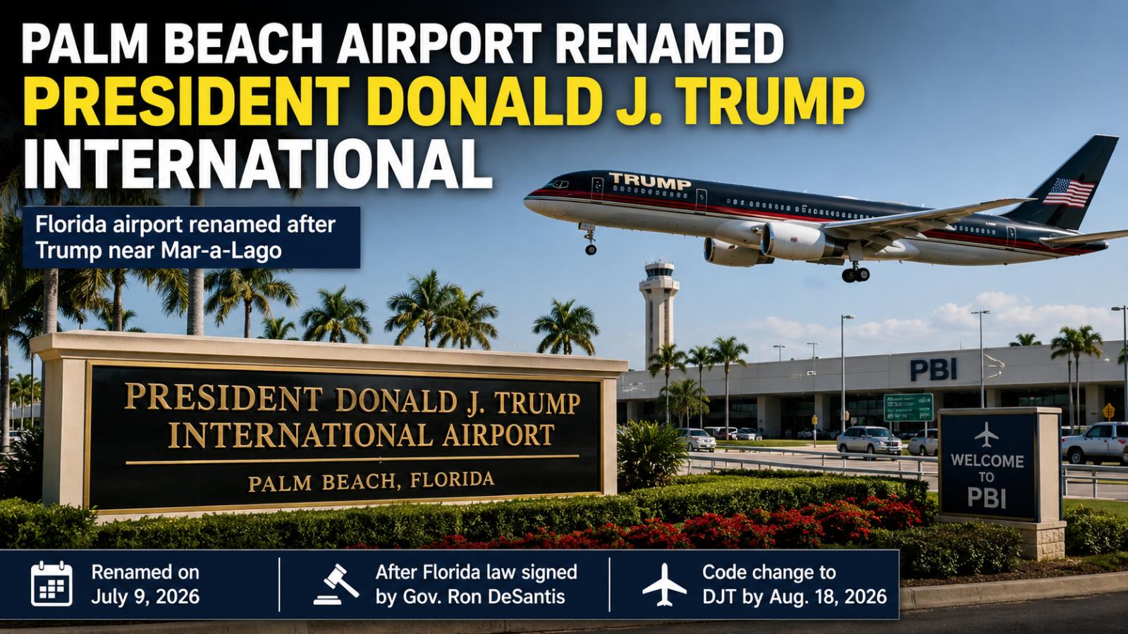 Palm Beach airport renamed President Donald J. Trump International