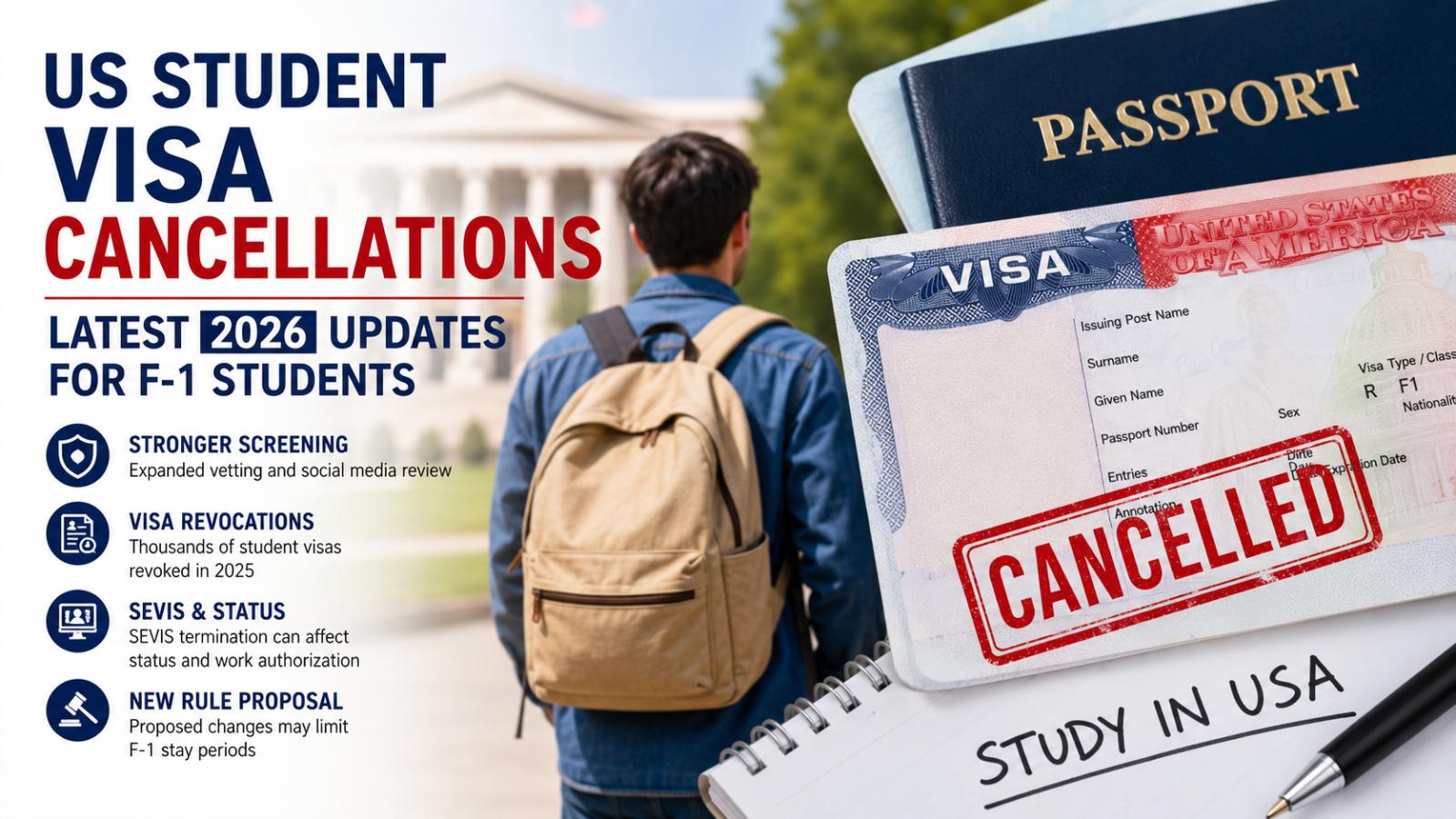 US Student Visa Cancellations: Latest 2026 Updates for F-1 Students