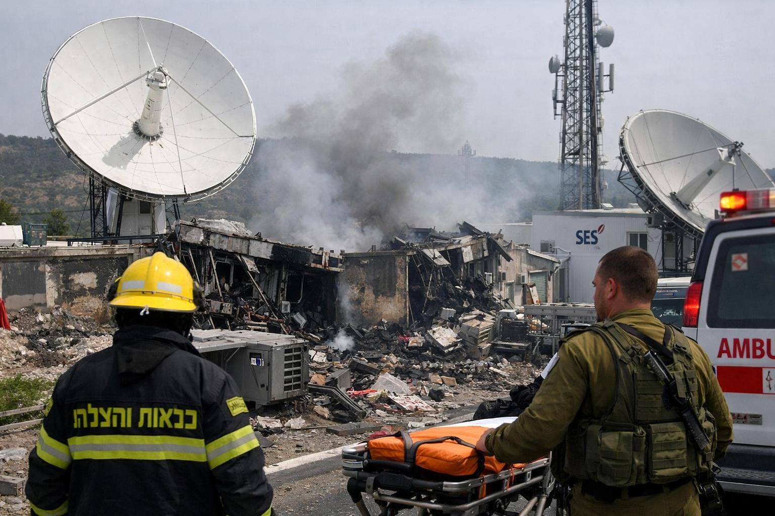 US–Israel–Iran War  Missile strike damages civilian satellite site near Beit Shemesh, two hurt