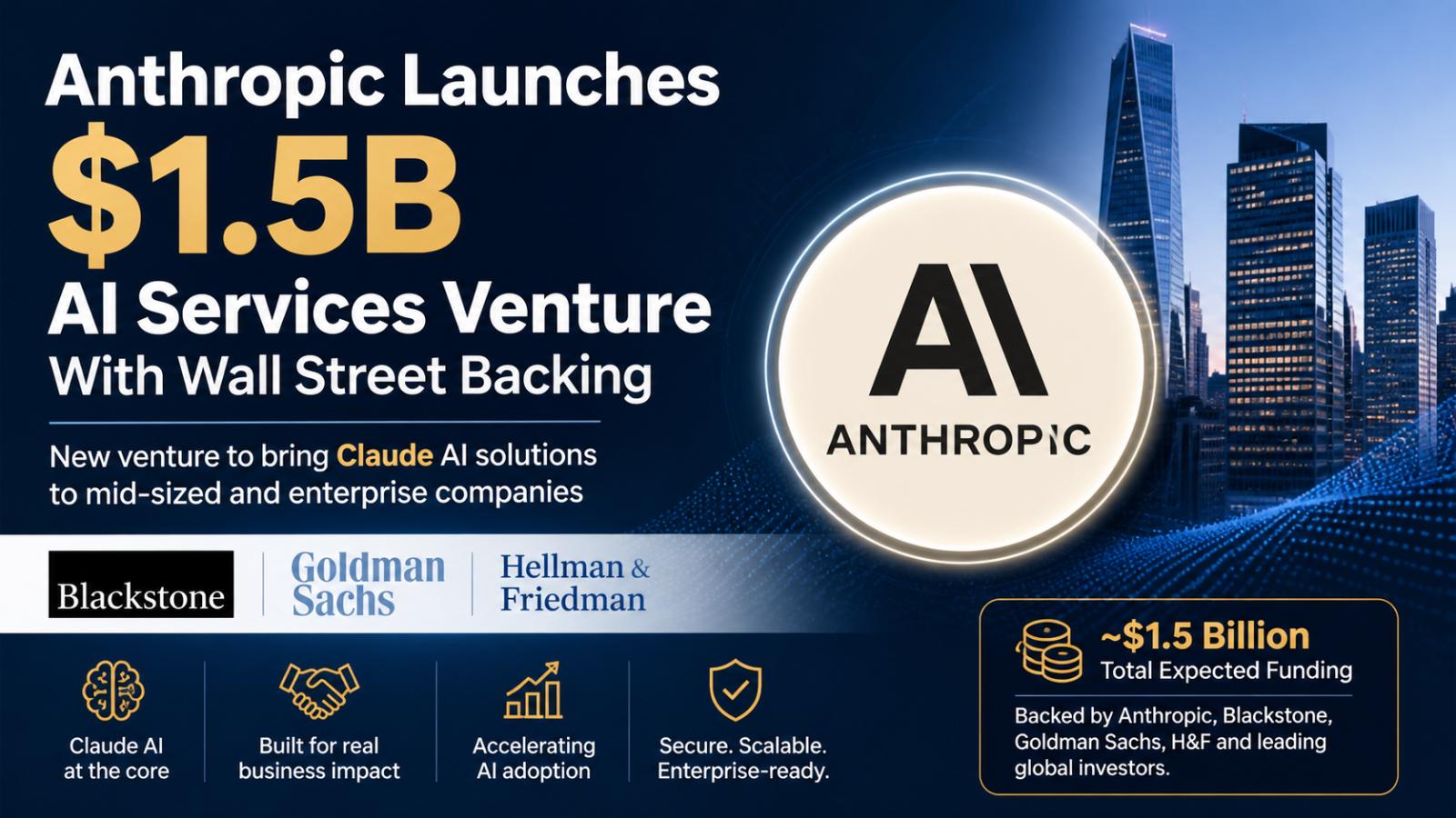 Anthropic Launches $1.5B Claude AI Venture With Wall Street Giants