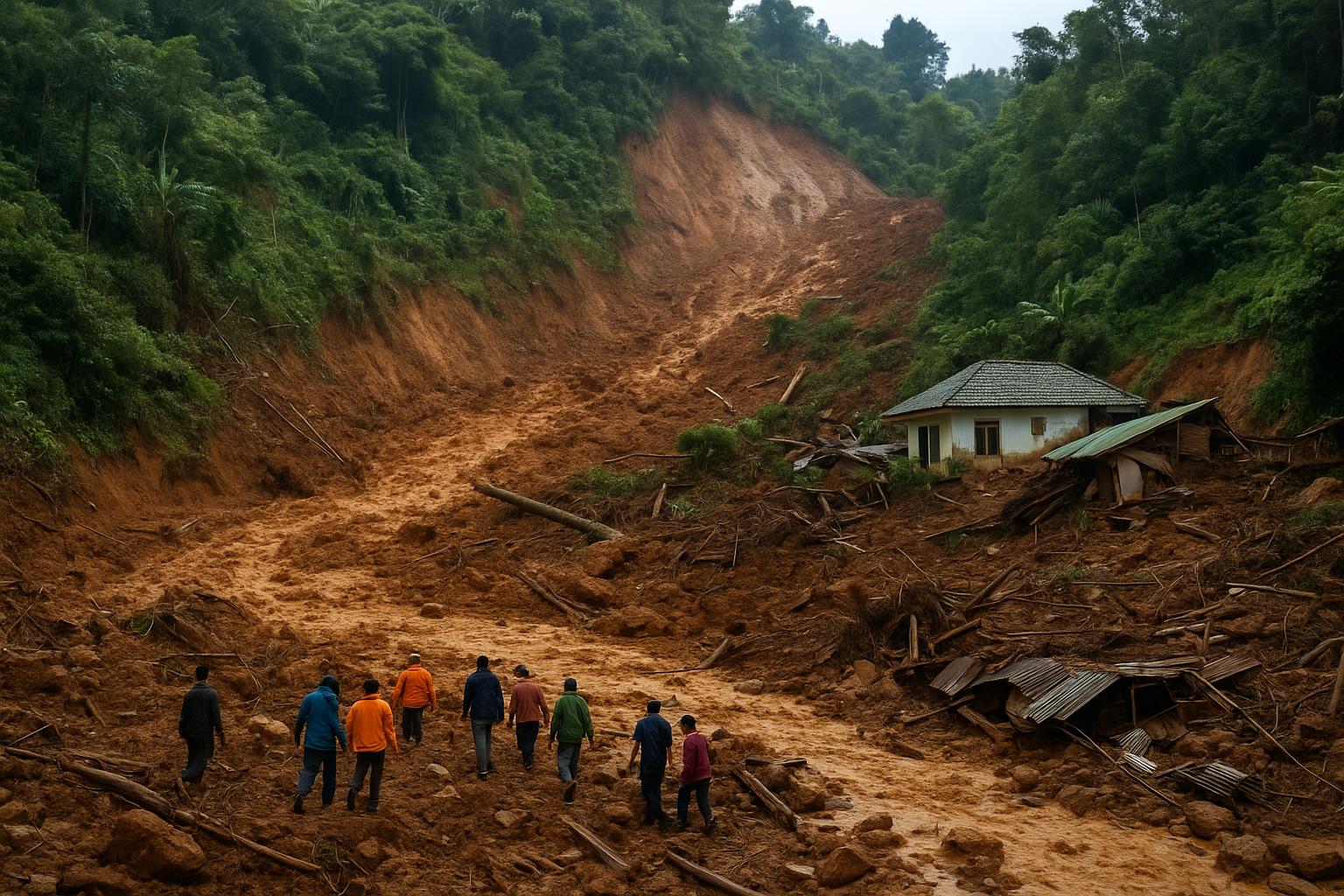 Landslide in Central Java kills six as rescuers search for 17 missing