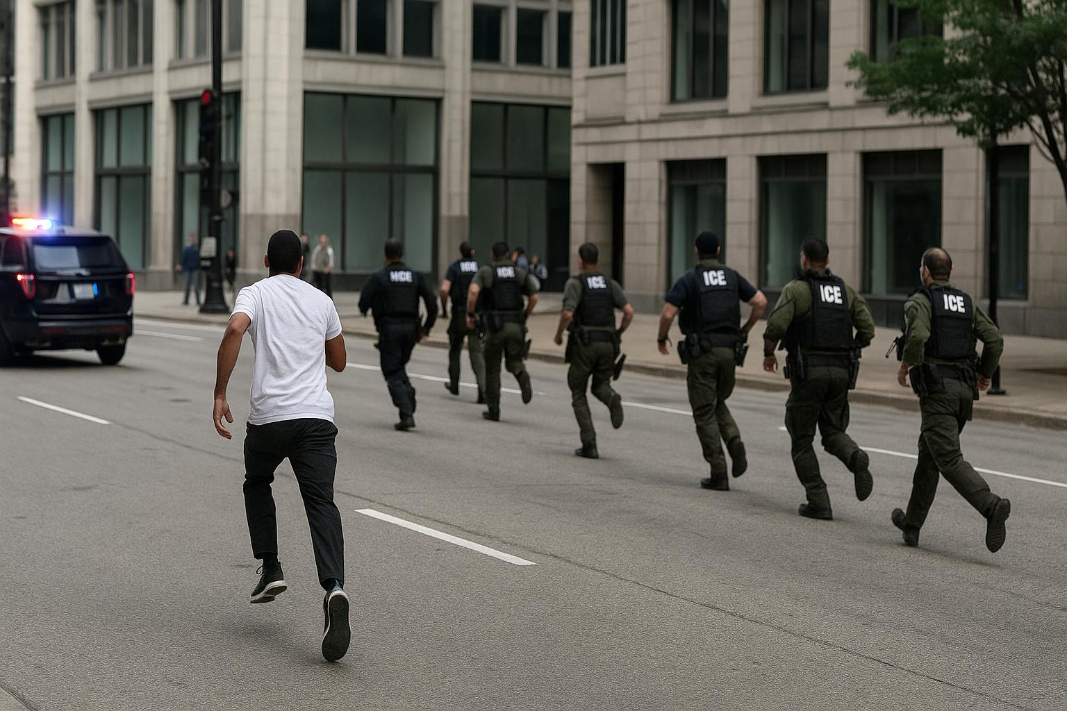 Viral video shows ICE agents chasing food delivery worker in downtown Chicago