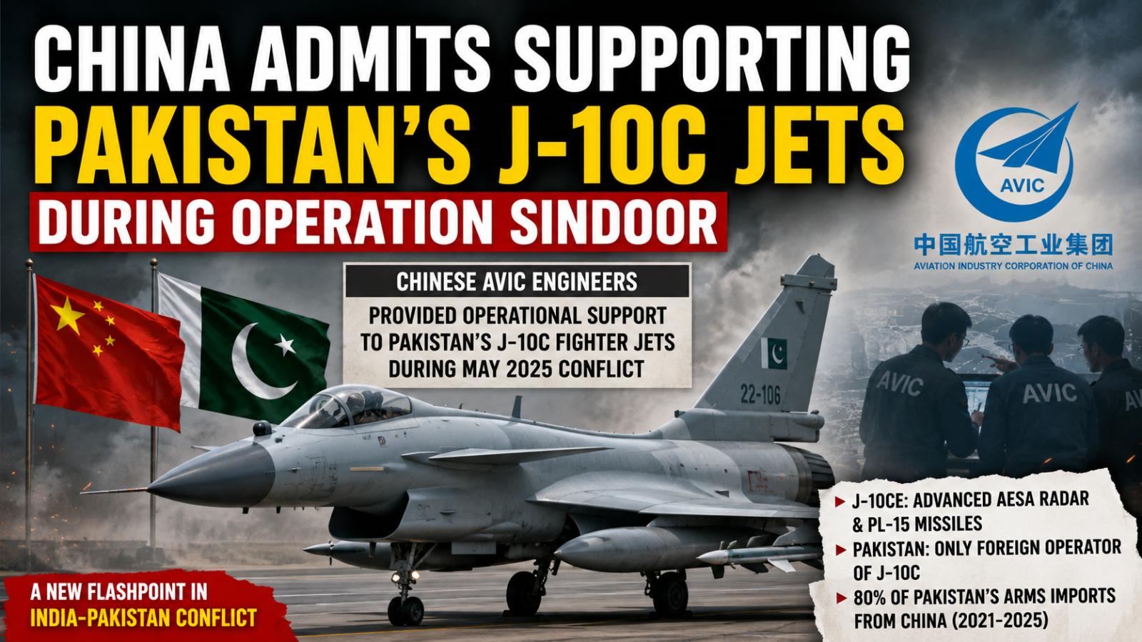 China Admits Pakistan J-10C Support During Operation Sindoor