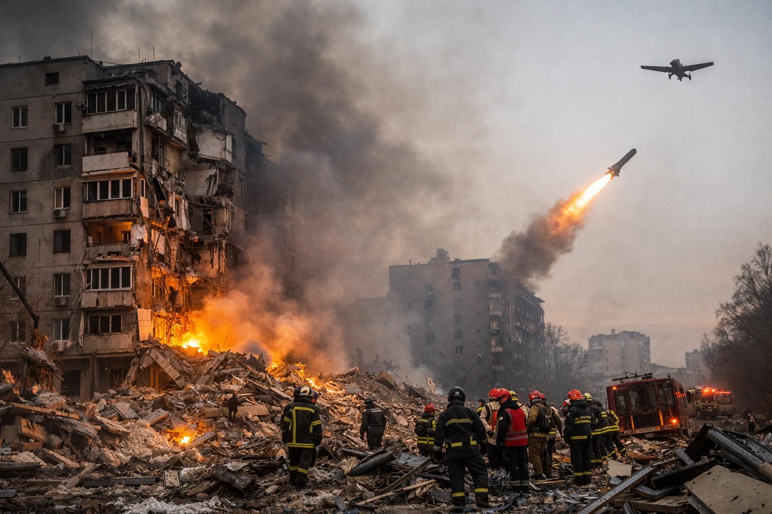 Russia launches massive missile and drone attack on Ukraine, killing at least 16