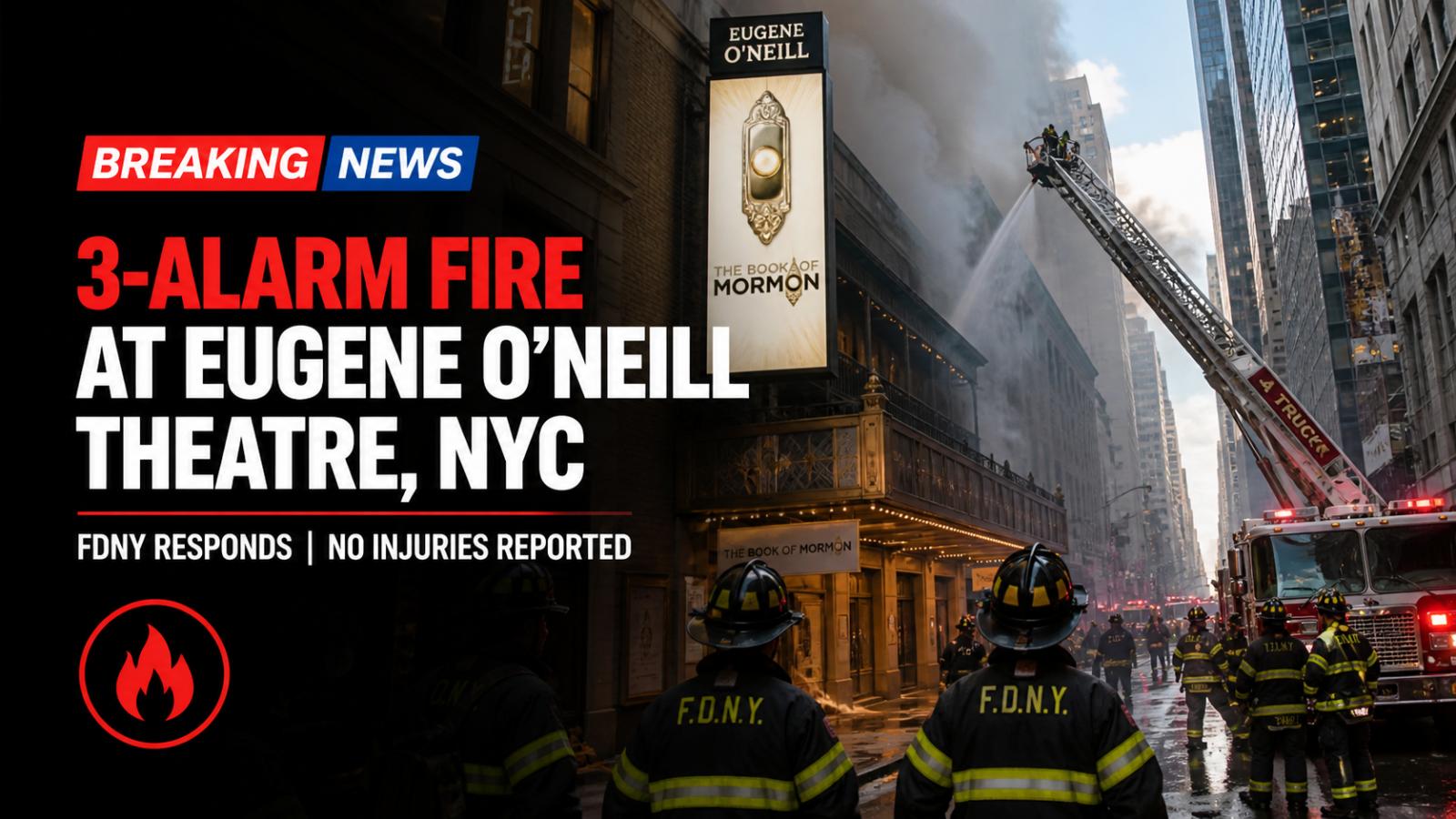 Broadway Fire Today 3-Alarm Blaze Erupts at Eugene O’Neill Theatre in Midtown Manhattan