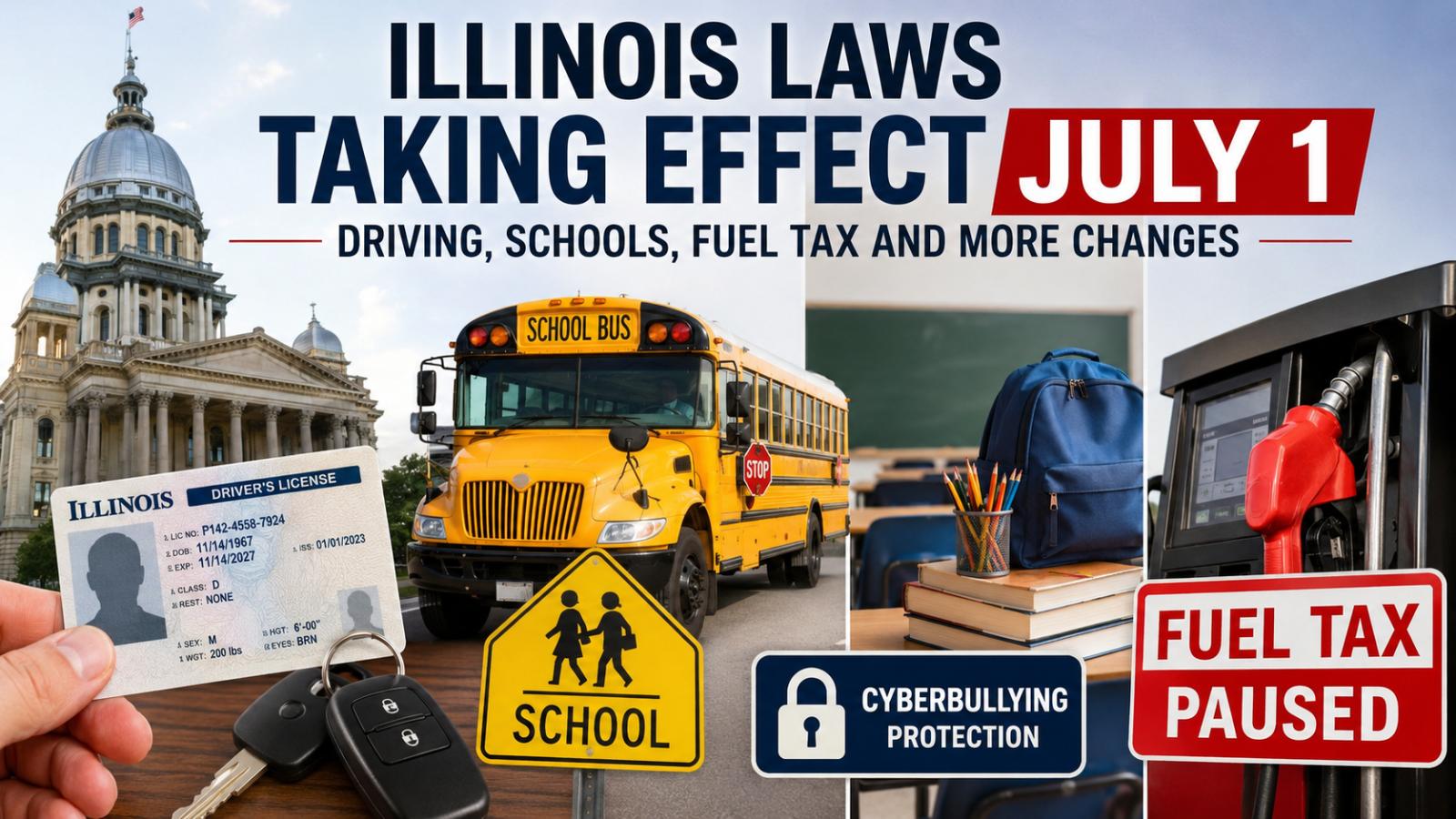 New Illinois Laws Taking Effect July 1 Change Driving, Schools and Fuel Taxes