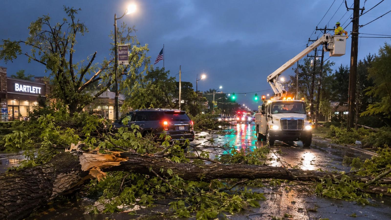 Chicago Suburbs Storm Damage Topples Trees, Cuts Power to Thousands