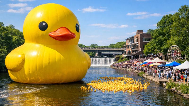 World’s largest rubber duck returns to Ohio for spring festival in Cuyahoga Falls