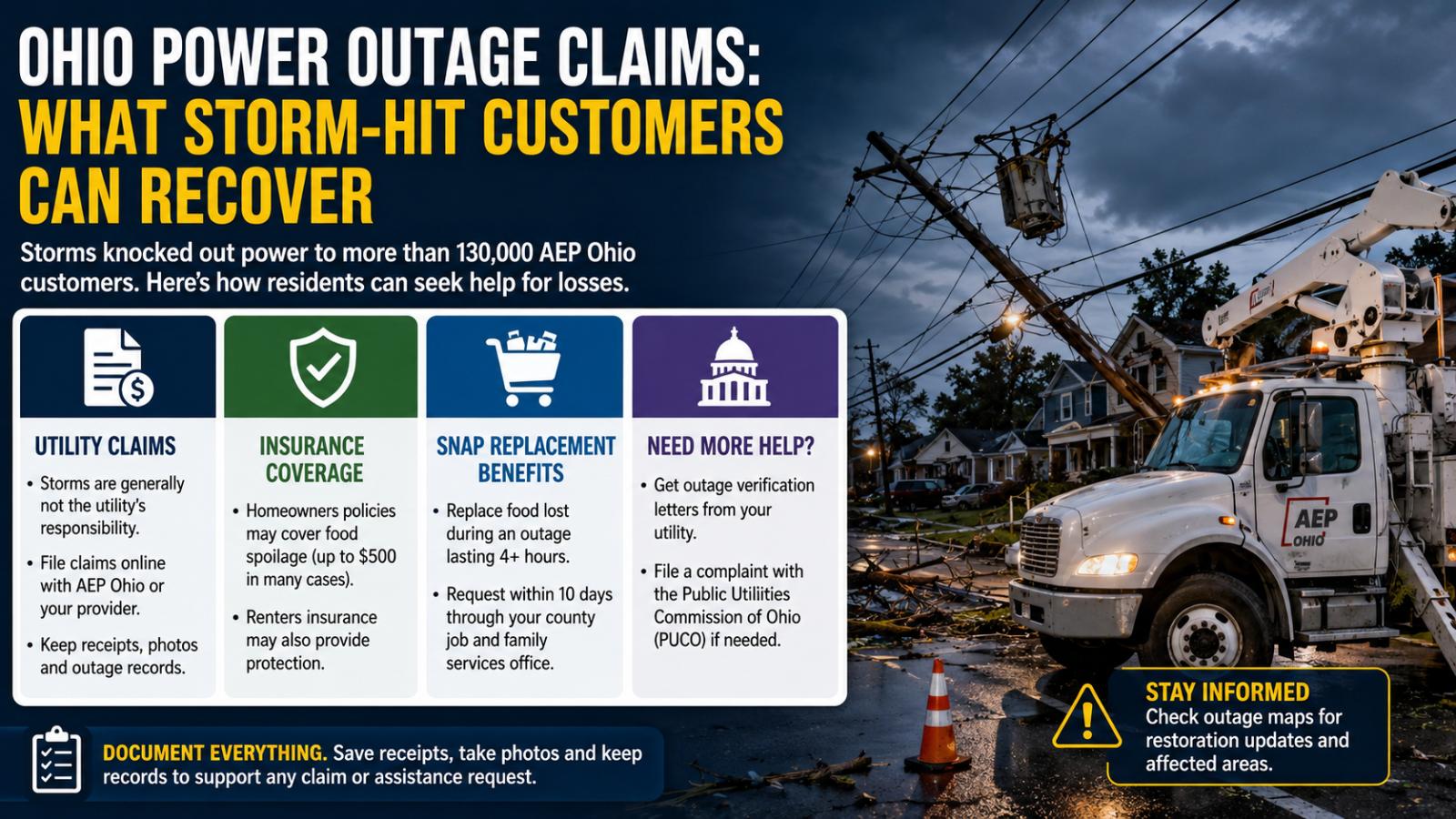 Ohio power outage claims: What storm-hit customers can recover