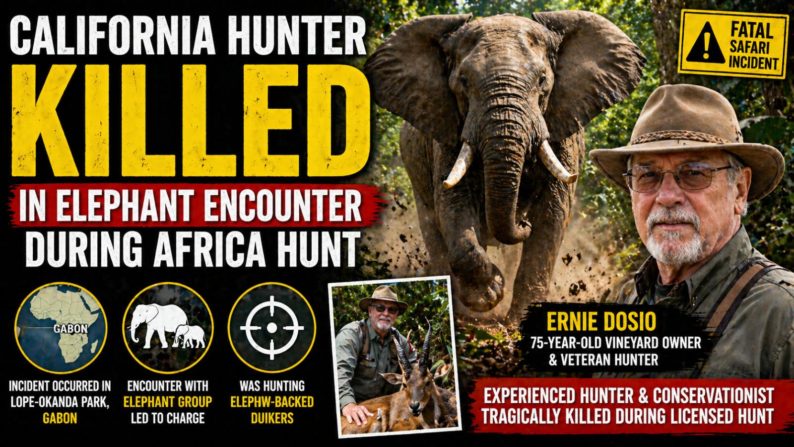 What happened to Ernie Dosio in Gabon A veteran hunter dies after elephant encounter