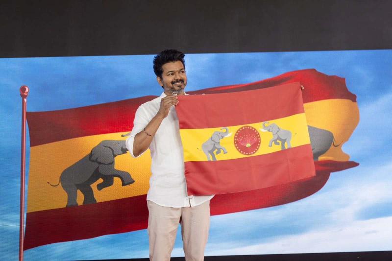 Thalapathy Vijay Launches Tamilaga Vettri Kazhagam Flag and Symbol