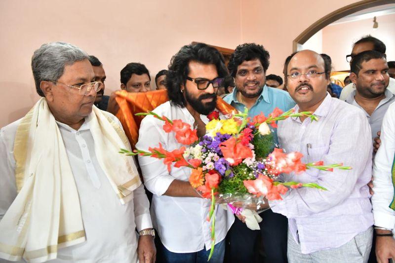 Ram Charan Meets Karnataka CM Siddaramaiah During Peddi Movie Song Shoot in Mysore