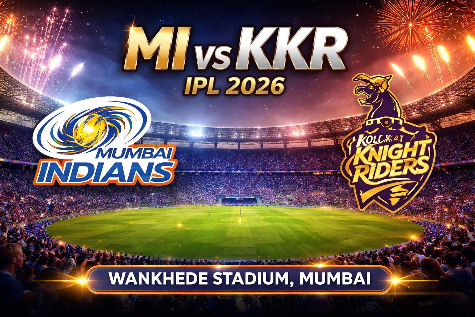 Mumbai Indians vs Kolkata Knight Riders IPL 2026 Match 2 Preview and Details