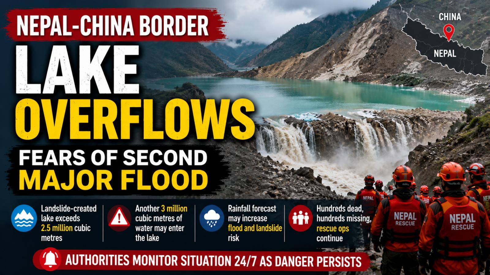 Nepal-China Border Lake Overflow Raises Fresh Flood Threat