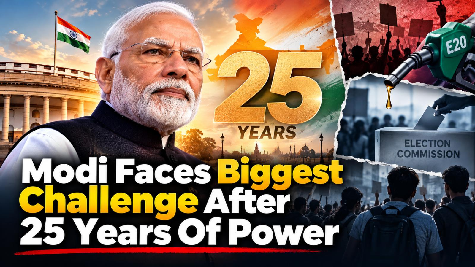 Modi Completes 25 Years in Government Amid Political Challenges