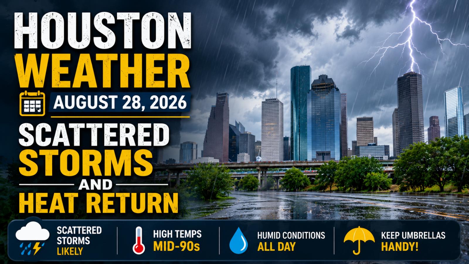 Houston Weather August 28, 2026: Scattered Storms Return