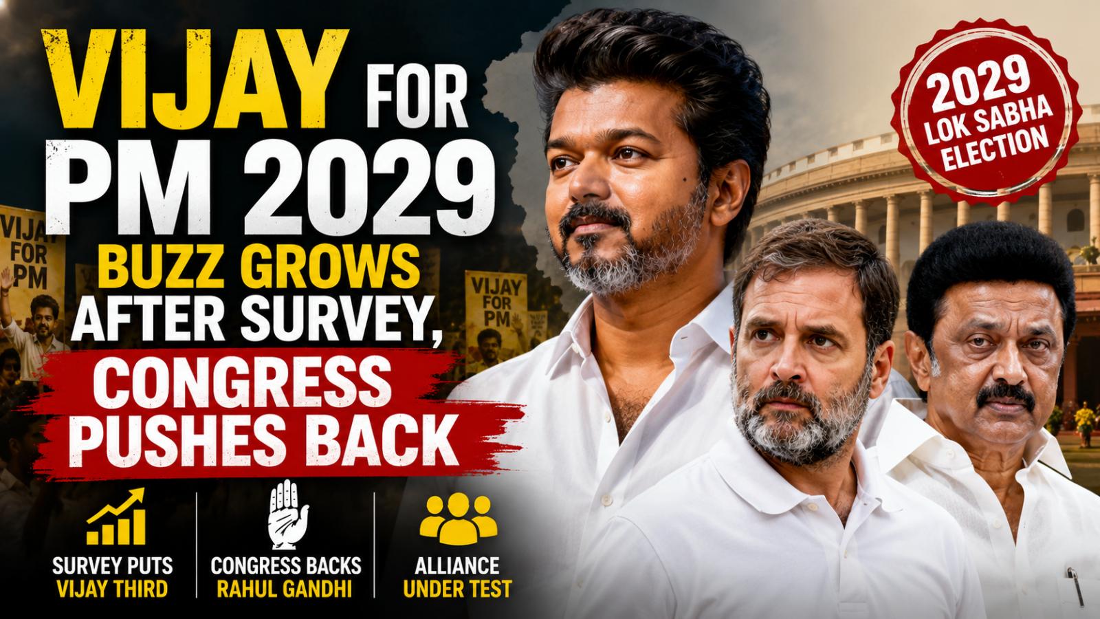 Vijay for PM 2029 Buzz Grows After Survey, Congress Pushes Back