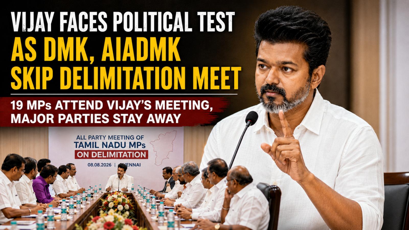 Vijay Faces Political Test as DMK, AIADMK Skip Delimitation Meet