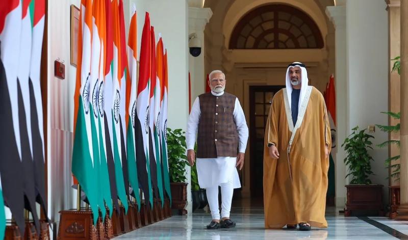 UAE Crown Prince Sheikh Khaled Bin Mohamed Bin Zayed Al Nahyan Meets PM Modi in New Delhi to Strengthen Bilateral Ties
