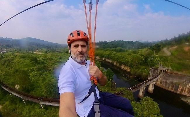 Rahul Gandhi Promotes Wayanad Tourism with Zipline Ride Ahead of Bypolls