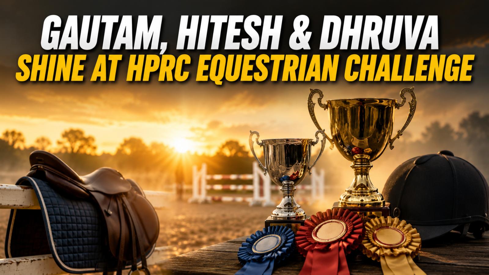 Gautam, Hitesh and Dhruva Shine at HPRC Equestrian Challenge