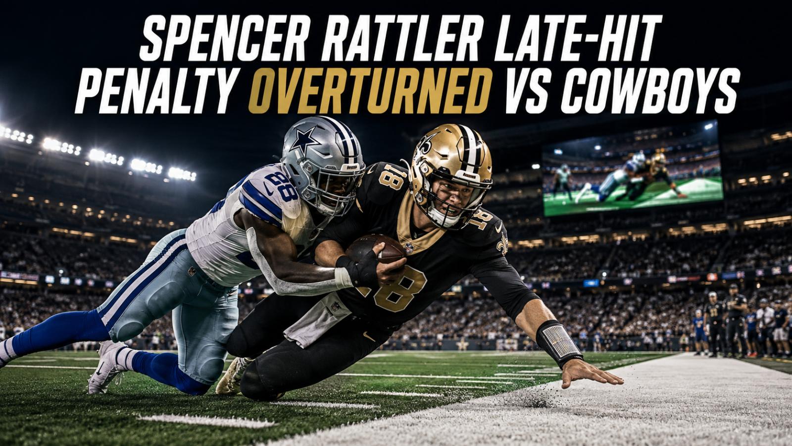 Spencer Rattler Late-Hit Penalty Overturned vs Cowboys