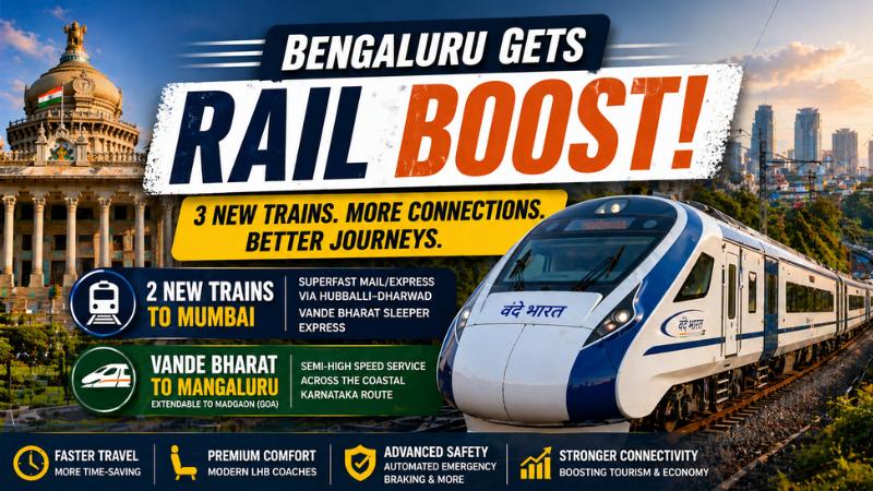 Bengaluru Gets Rail Boost with New Mumbai Services, Vande Bharat Route