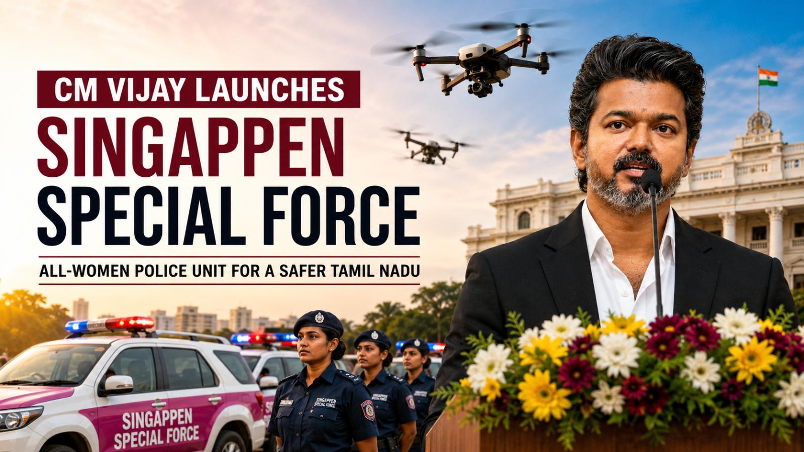 CM Vijay Launches Singappen Force For Women Safety In Tamil Nadu