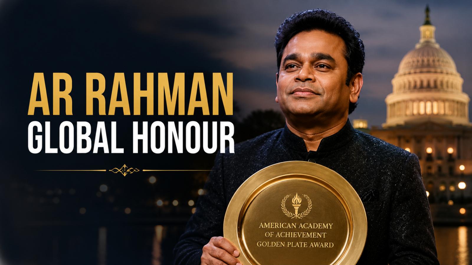 AR Rahman Receives Golden Plate Award From Peter Jackson