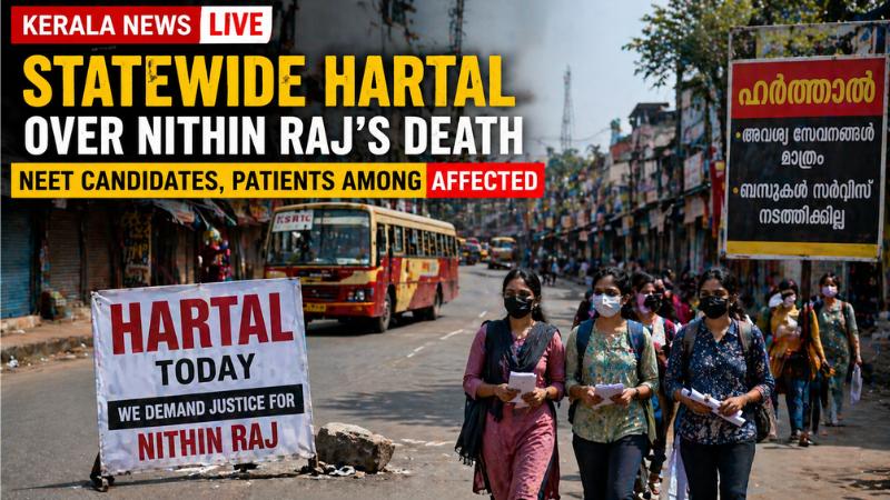 Statewide Kerala Protest After Nithin Raj Death Affects Buses, Patients And Students