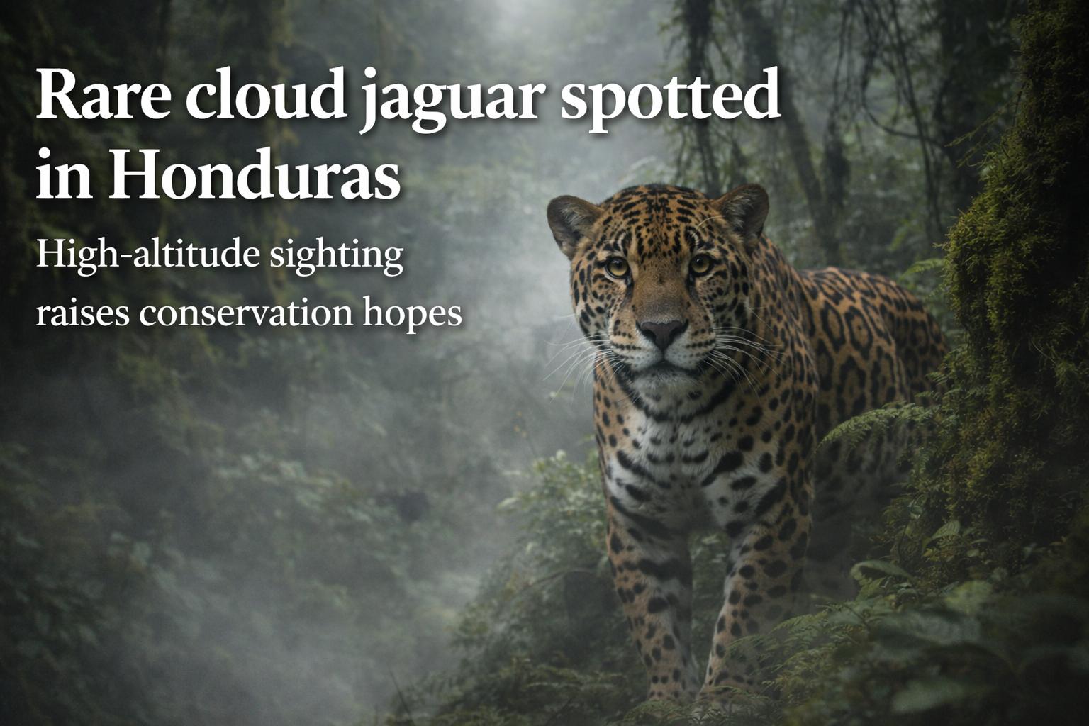 Rare cloud jaguar sighting in Honduras offers hope for conservation
