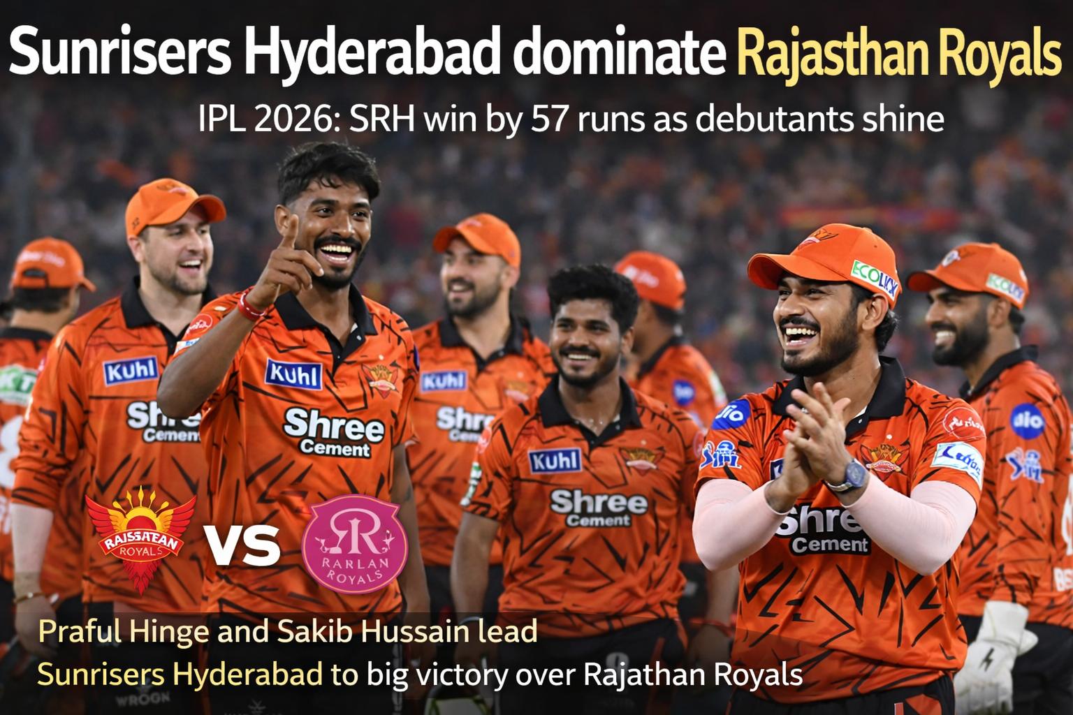 SRH vs RR highlights Sunrisers Hyderabad win big in IPL 2026 clash