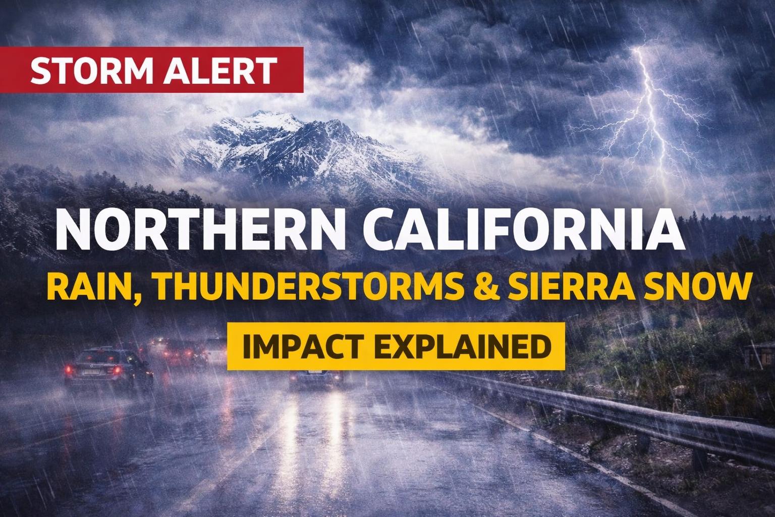 Northern California storm alert Rain, thunderstorms and Sierra snow impact explained