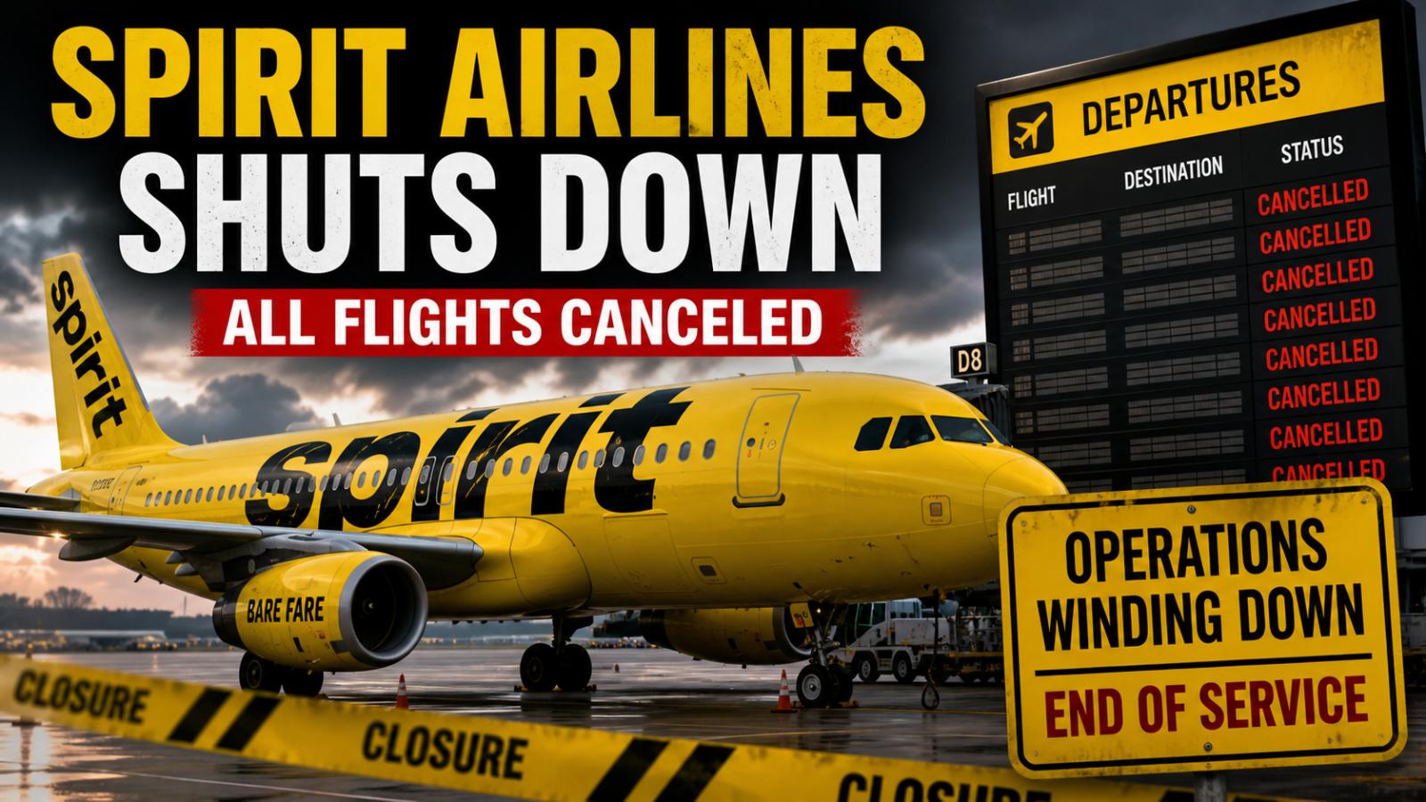 Spirit Airlines shuts down after failed bailout deal