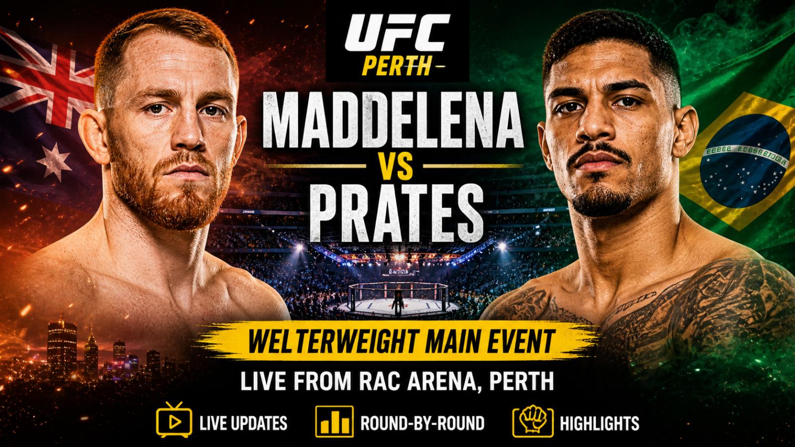 Maddalena vs Prates stuns UFC Perth crowd in intense main event