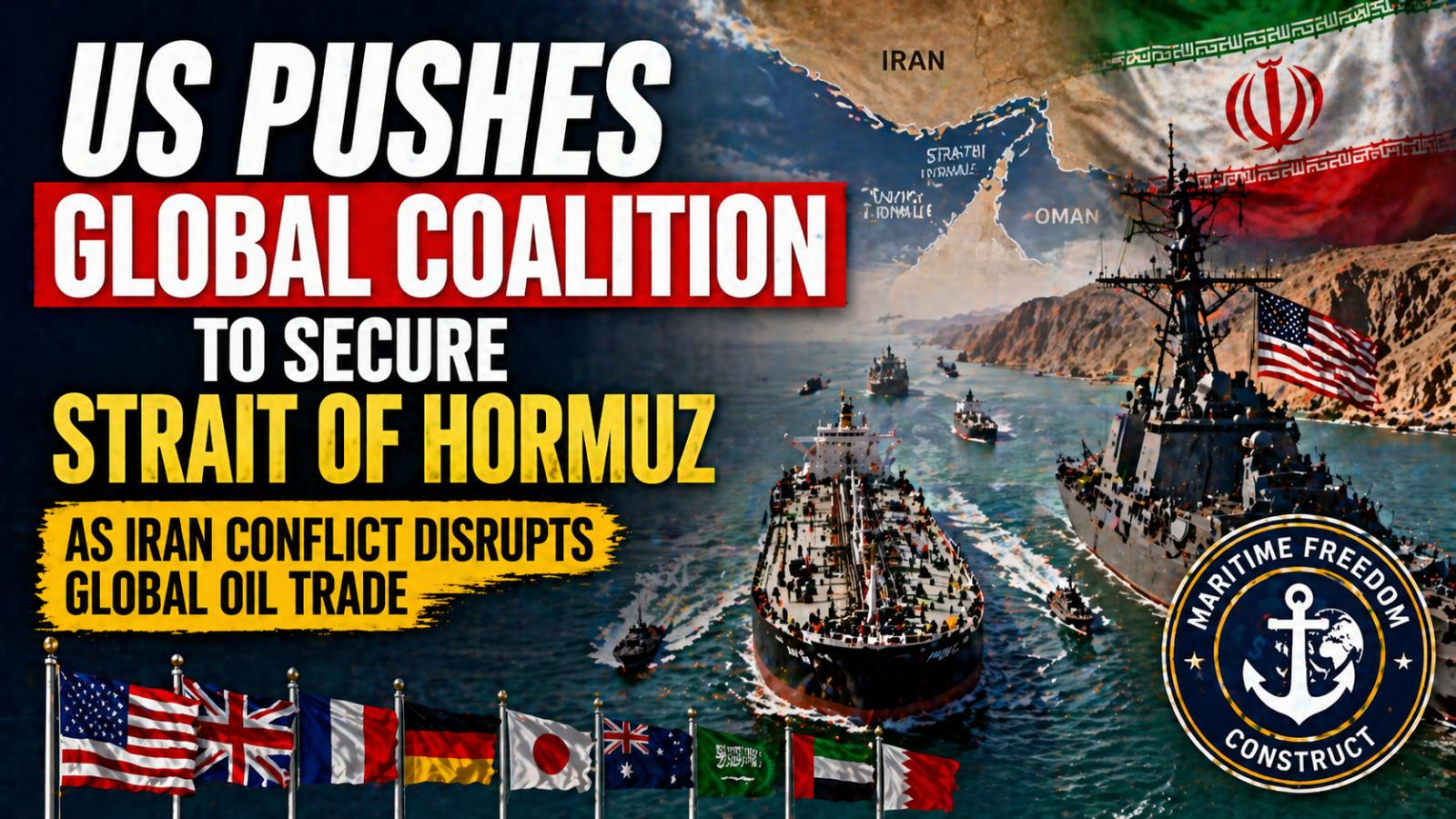 US pushes global coalition for Strait of Hormuz as Iran conflict disrupts oil trade