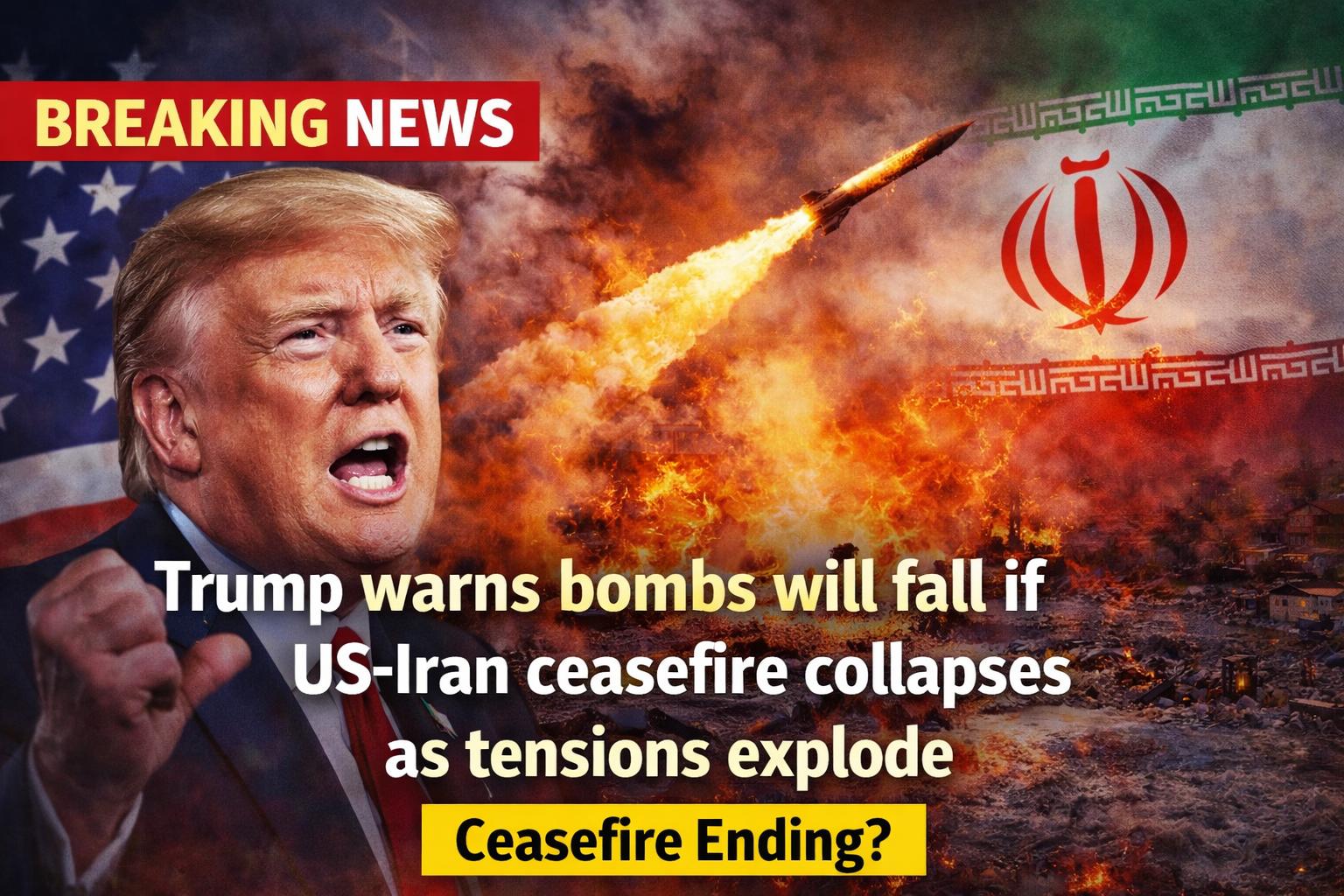 Trump warns bombs will fall if US-Iran ceasefire collapses as tensions explode
