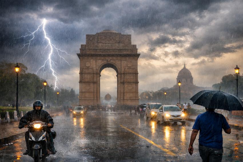 Delhi NCR Weather Update  IMD Forecasts Rain & Thunderstorms on April 7–8