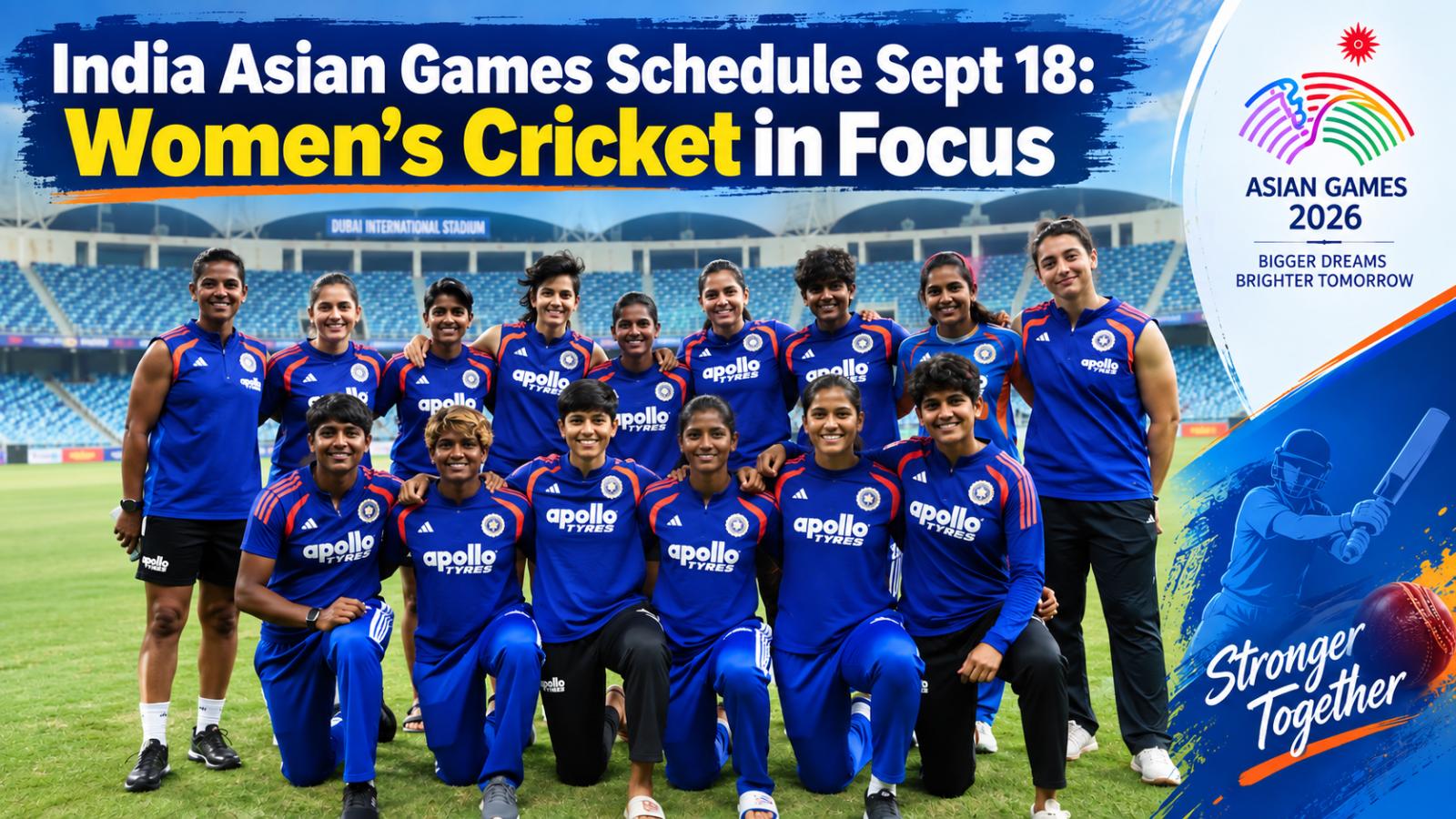 India Asian Games schedule Sept 18: Cricket, teqball and soft tennis