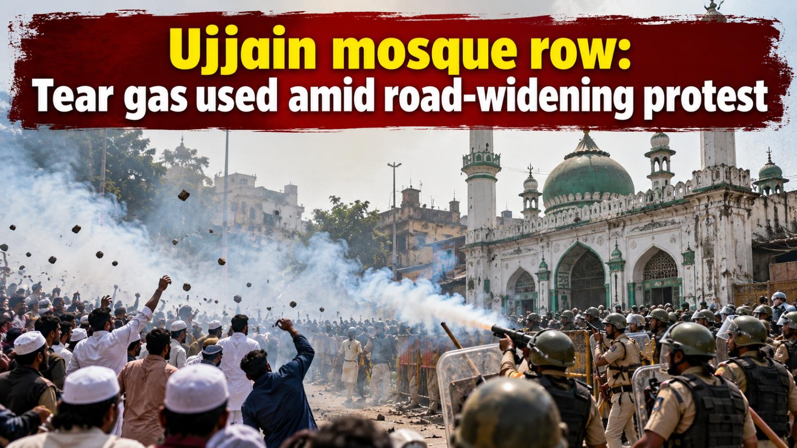 Ujjain mosque row: Tear gas used amid road-widening protest