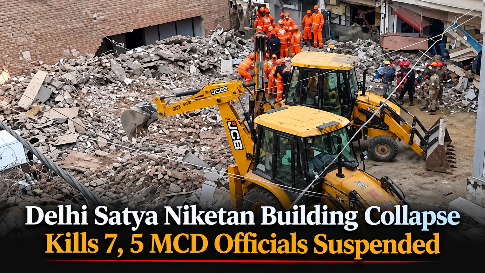 Delhi Satya Niketan Building Collapse Kills 7, 5 MCD Officials Suspended