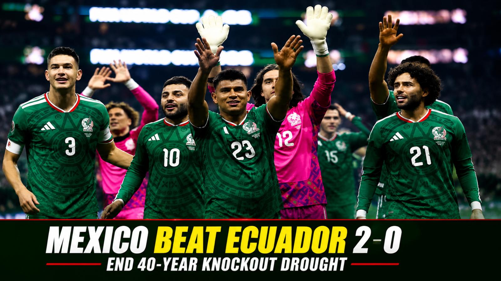 Mexico beat Ecuador 2-0 at Azteca to end 40-year knockout drought